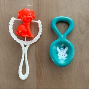 Pair Of Vintage Infant Rattles. 1970’s. Good Condition. See Photos For Details.